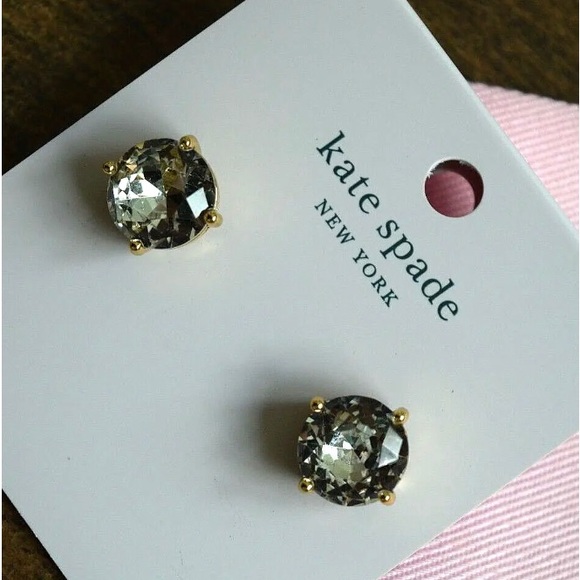 NEW IN DUST BAG Kate Spade Gum drop Clear Studs Earrings O0RU0666, NWT - Picture 2 of 4